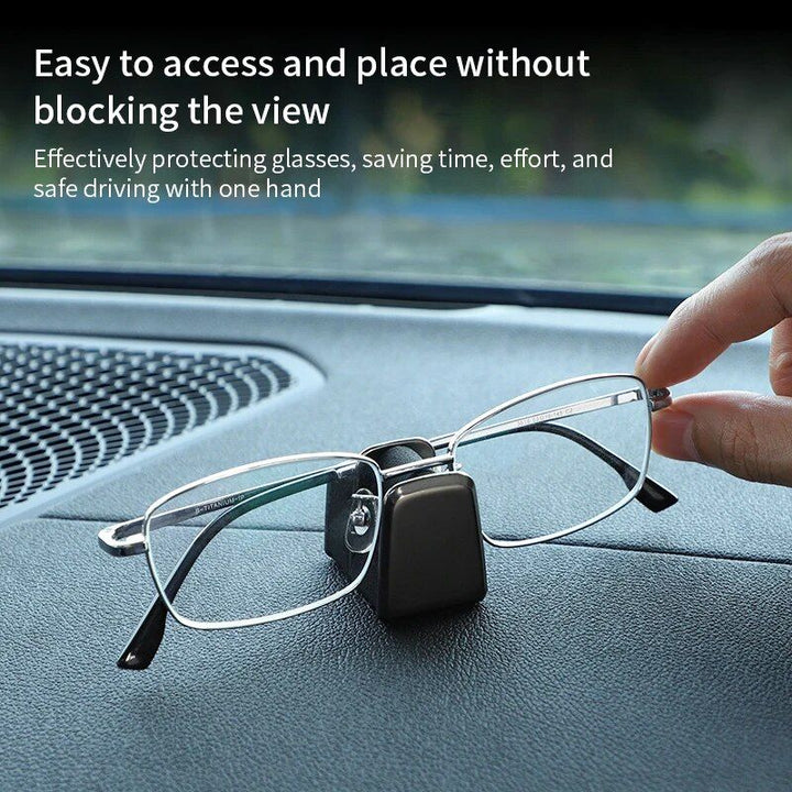 Luxury Leather & Zinc Alloy Car Glasses Holder