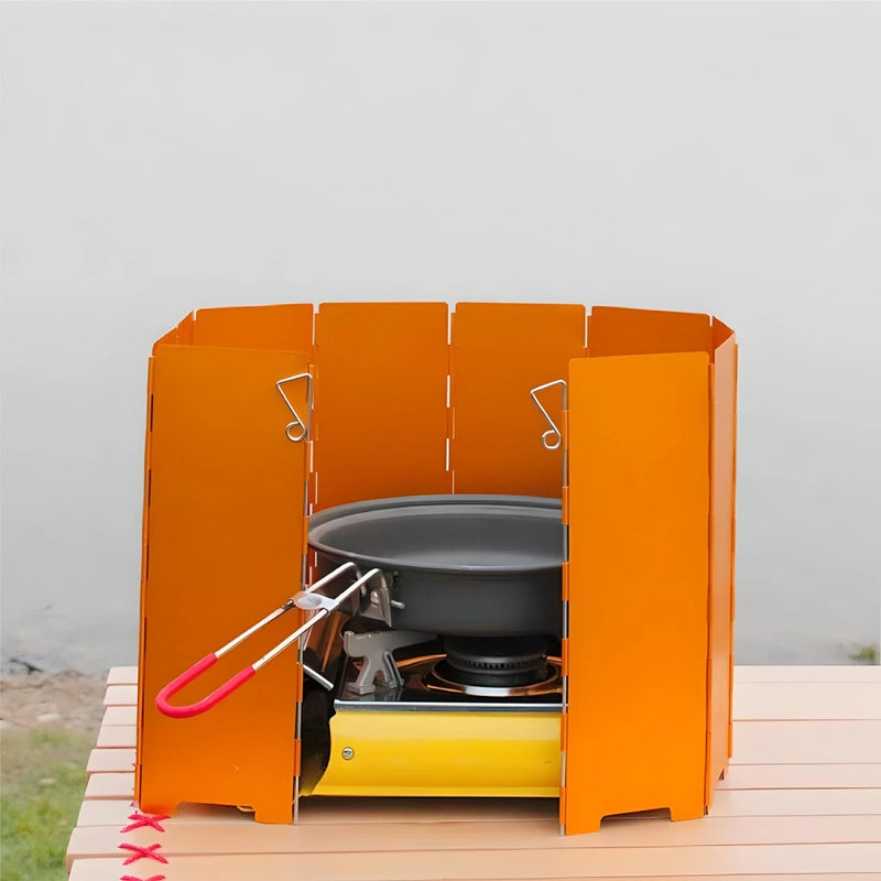 foldable aluminum stove windshield, view 6 - MRSLM