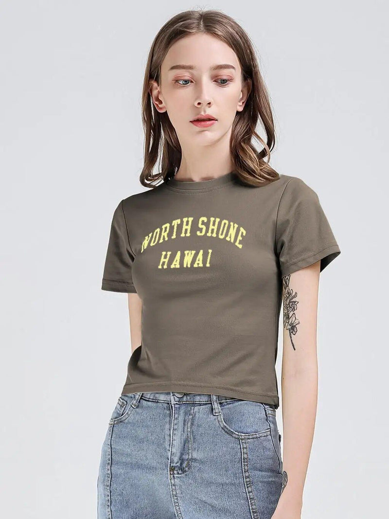 slim fit letter print tee, view 5 - MRSLM