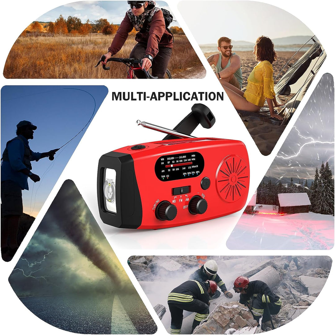 Solar Hand Crank LED Camping Lantern with AM/FM Radio and USB Charger