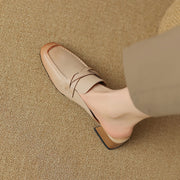Low heel leather mules, view 4 - MRSLM