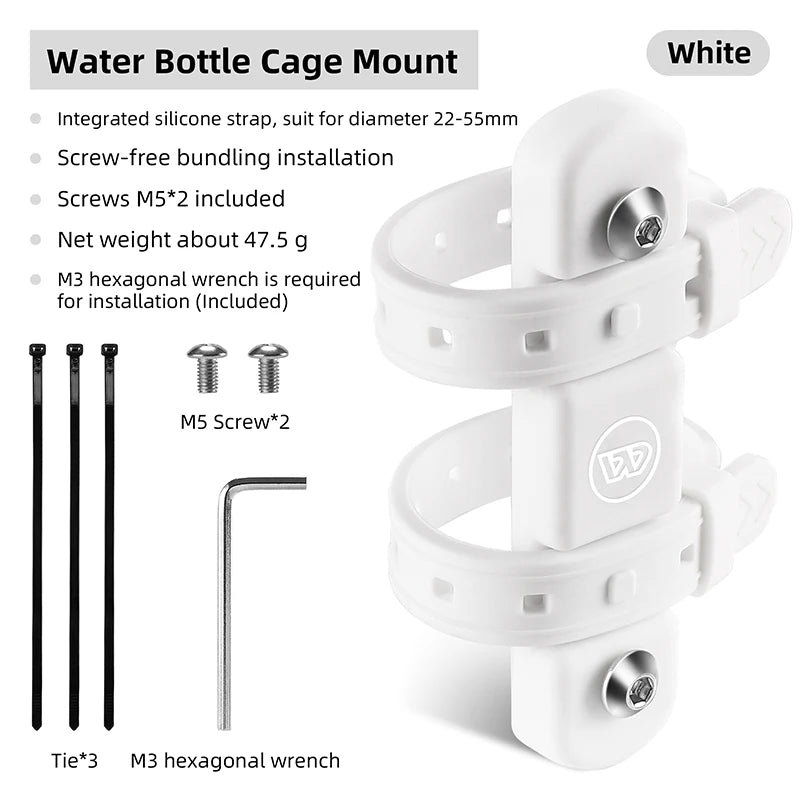 Adjustable bicycle water bottle holder, view 2 - MRSLM