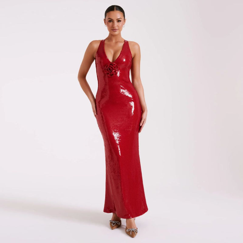 sling backless maxi dress - MRSLM