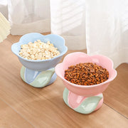 flower shaped elevated ceramic cat bowl, view 4 - MRSLM