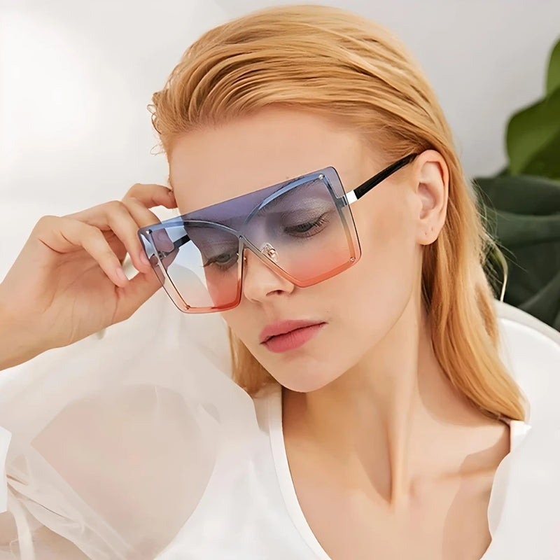 oversized flat top sunglasses, view 15 - MRSLM