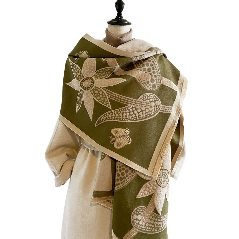 Women's soft faux cashmere winter scarf, view 4 - MRSLM