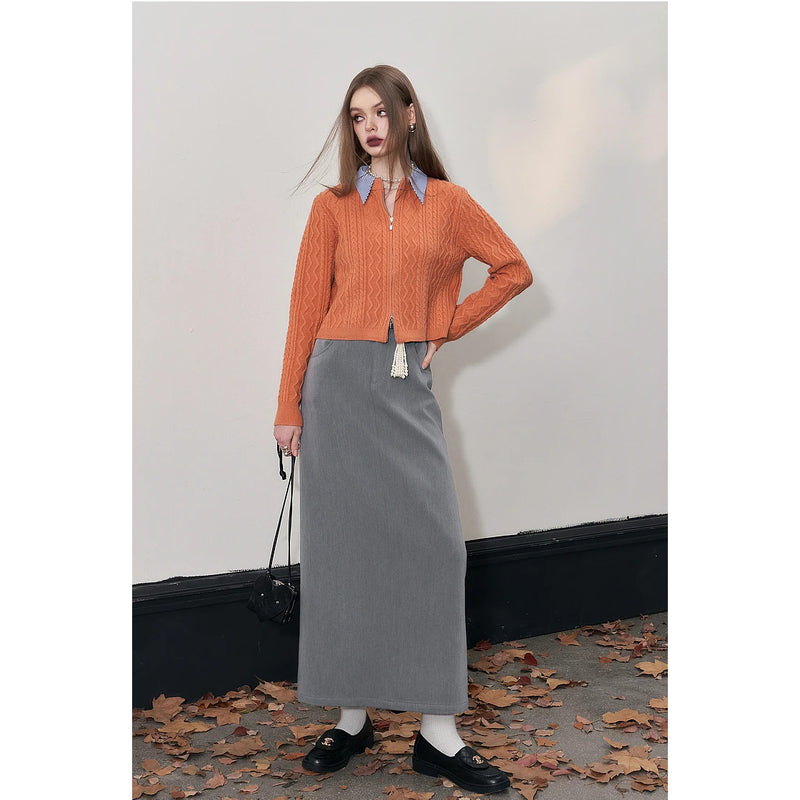 elegant a-line autumn skirt, view 4 - MRSLM