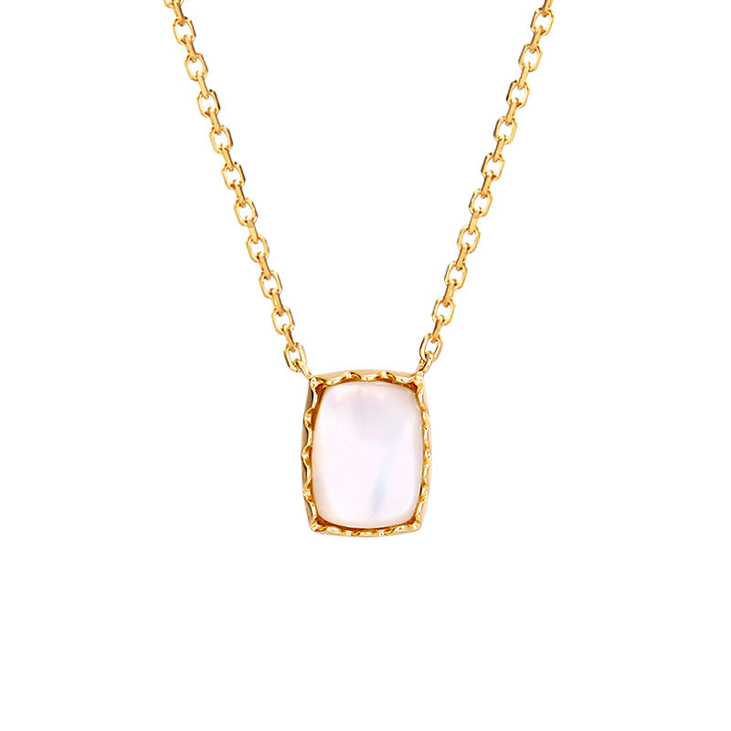 silver queen white shell lace necklace, view 6 - MRSLM