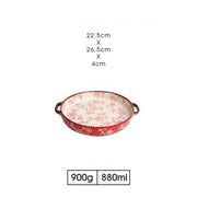 cherry blossom ceramic baking tray, view 6 - MRSLM