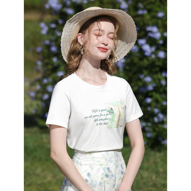 Embroidered casual summer tee, view 4 - MRSLM