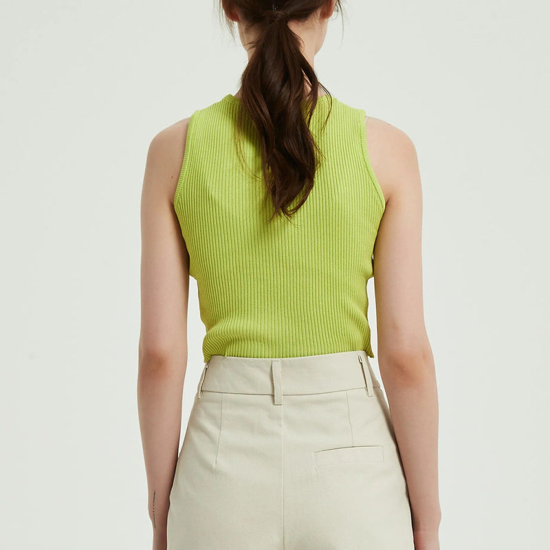 Sleeveless knitted crop top, view 7 - MRSLM
