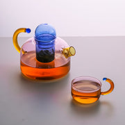 colorful glass teapot and teacup set, view 10 - MRSLM