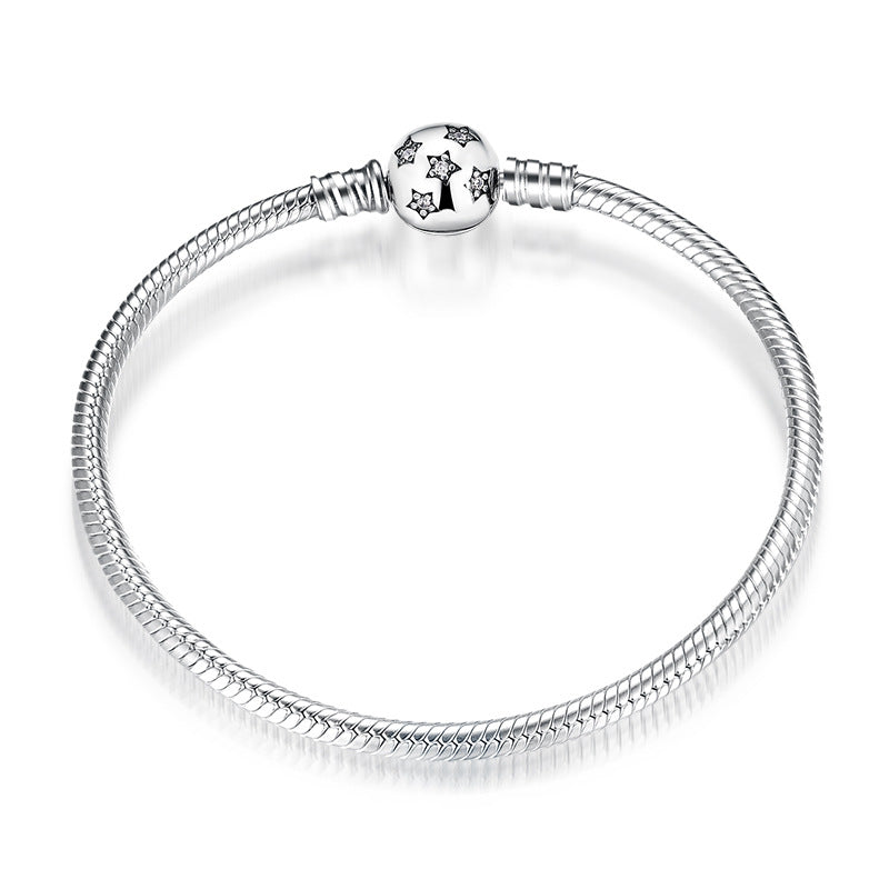 s925 silver snake bone chain bracelet, view 2 - MRSLM