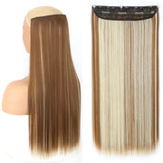 synthetic long straight clip-in hair extensions, view 10 - MRSLM