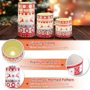 Christmas flameless LED pillar candles set of 3, view 7 - MRSLM