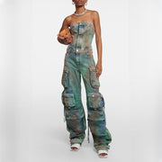 strapless denim jumpsuit - MRSLM
