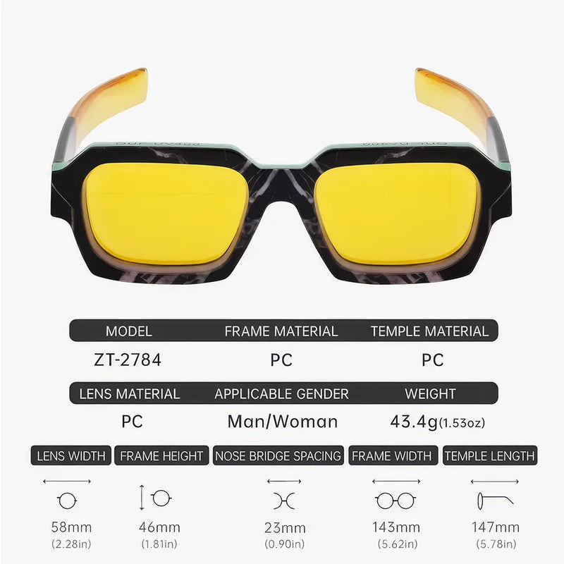 retro rectangle sunglasses, view 13 - MRSLM