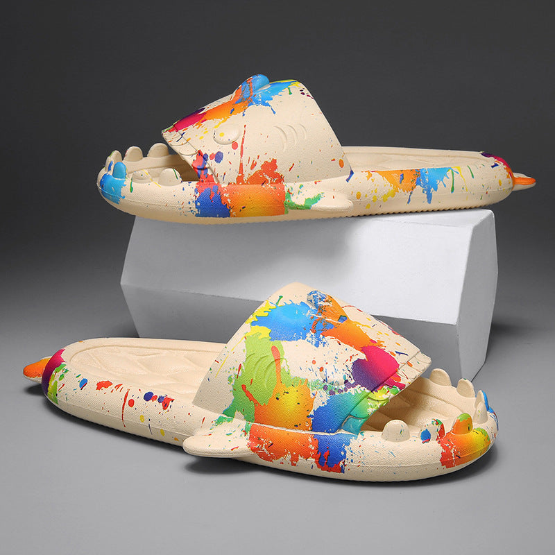 cute shark couple casual slippers, view 8 - MRSLM