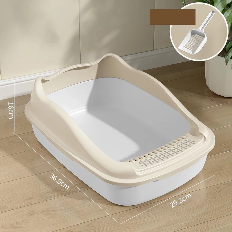 semi-closed cat litter box with scoop, view 4 - MRSLM