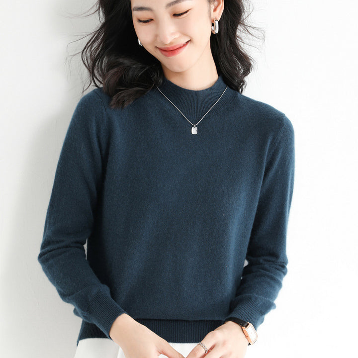 New Half Turtleneck Knitted Pullover Sweater Top For Women