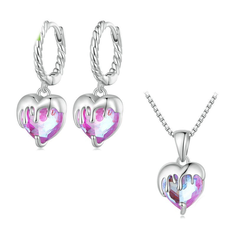 silver melting ear necklace, view 2 - MRSLM
