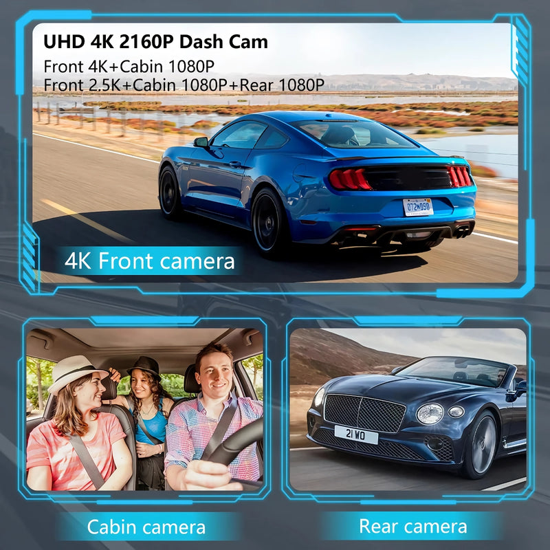 3 lens wifi dash camera, view 7 - MRSLM