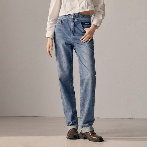 Women's high waist straight jeans - MRSLM