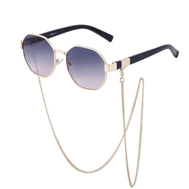 Vintage Octagon Sunglasses with Chain