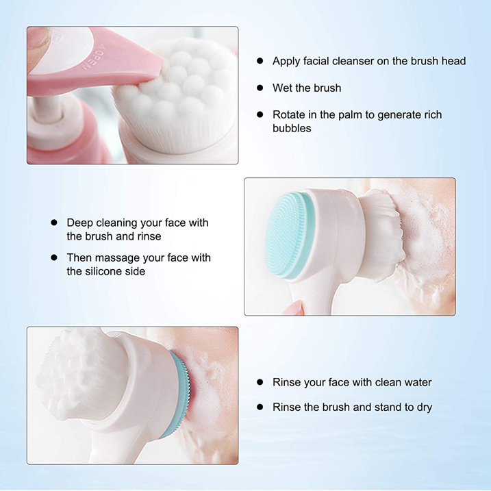 Soft silicone facial cleansing brush, view 6 - MRSLM