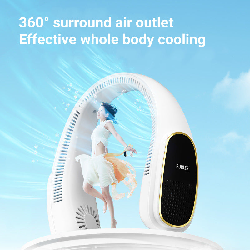 bladeless neck fan with led display, view 7 - MRSLM