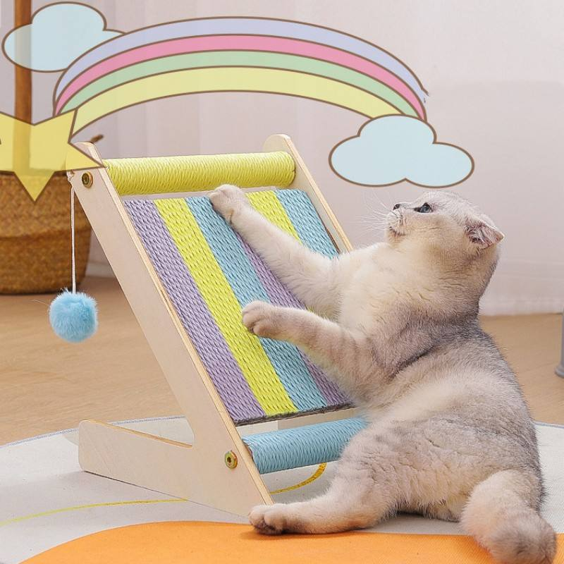 rainbow cat climbing frame with scratch-resistant post - MRSLM