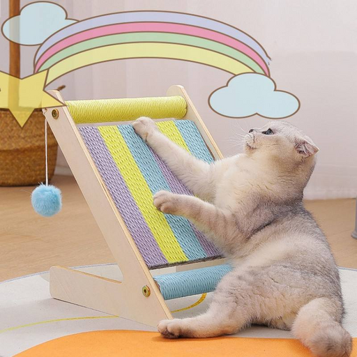 rainbow cat climbing frame with scratch-resistant post - MRSLM