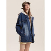 Women's hooded denim coat, view 5 - MRSLM