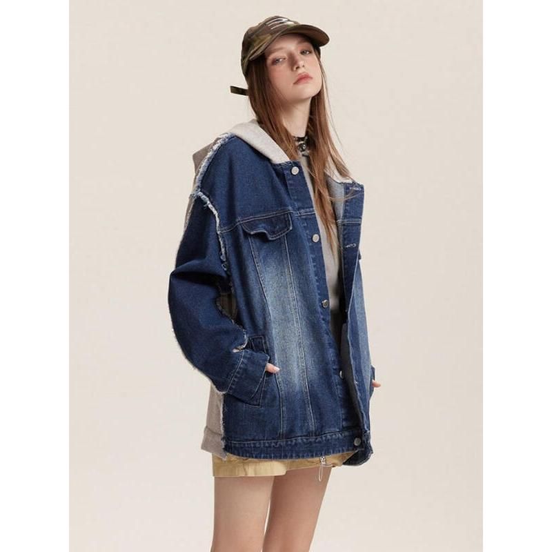 Women's hooded denim coat, view 5 - MRSLM