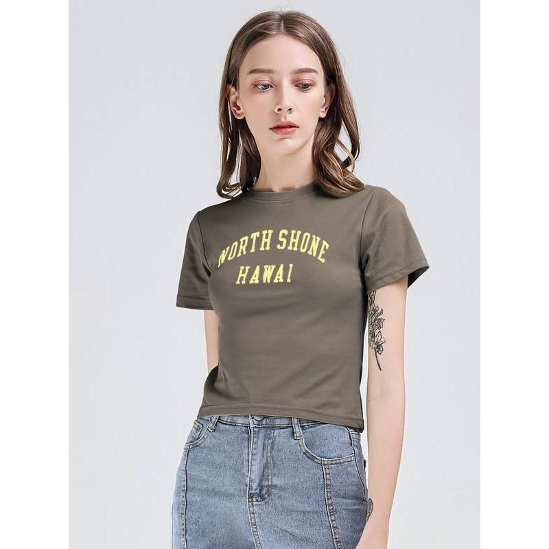 slim fit letter print tee, view 10 - MRSLM