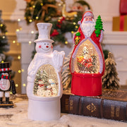 Christmas snowman Santa music box light, view 7 - MRSLM