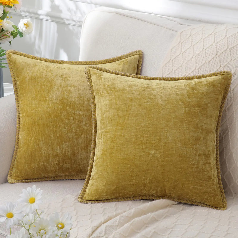 soft chenille velvet throw pillow cover, view 11 - MRSLM