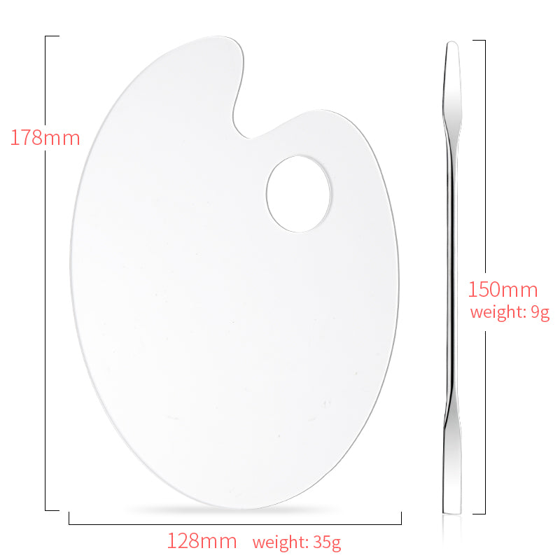 acrylic transparent makeup palette with spatula, view 4 - MRSLM