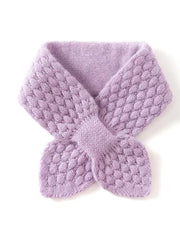 Cashmere moss stitch bowknot scarf, view 3 - MRSLM