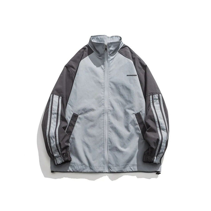 striped lantern sleeve bomber jacket, view 3 - MRSLM