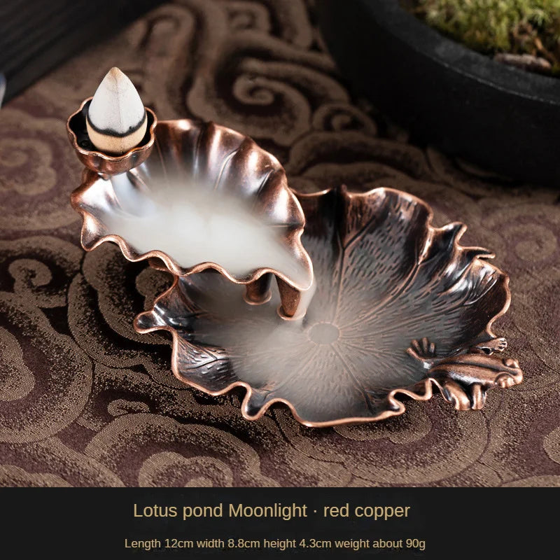 leaf tower ceramic backflow incense burner, view 3 - MRSLM