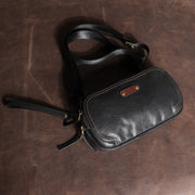 Men's cowhide small crossbody fanny pack, view 2 - MRSLM