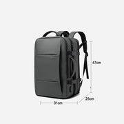 expandable USB travel backpack, view 2 - MRSLM