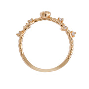 rose shaped gold-plated silver ring, view 5 - MRSLM