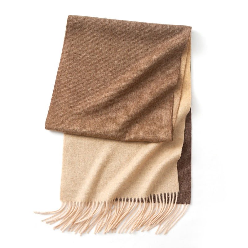 cashmere blend scarf with tassels, view 17 - MRSLM