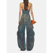strapless denim jumpsuit, view 5 - MRSLM