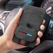 suede leather car sunglasses holder, view 8 - MRSLM