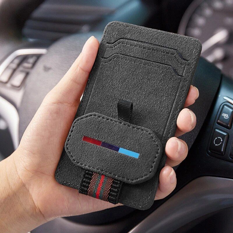 suede leather car sunglasses holder, view 8 - MRSLM
