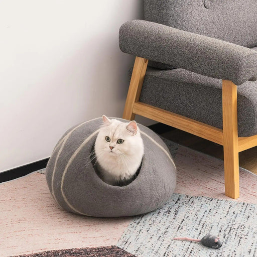handmade felt cat bed cave - MRSLM