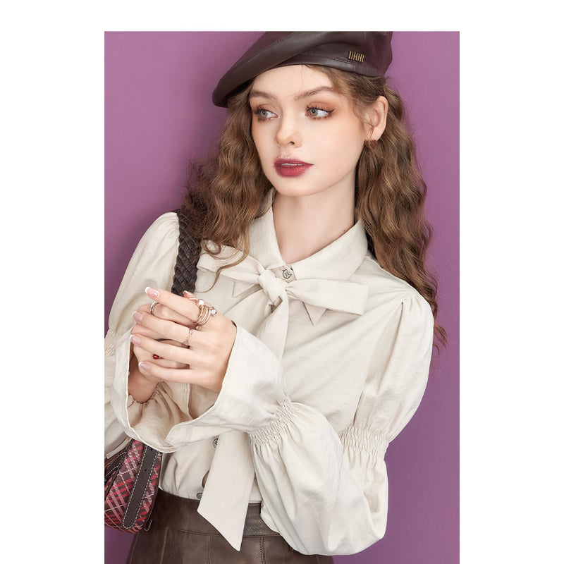 long sleeve casual office blouse, view 7 - MRSLM